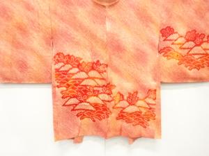 本総絞り　山並に草花模様　絵羽織